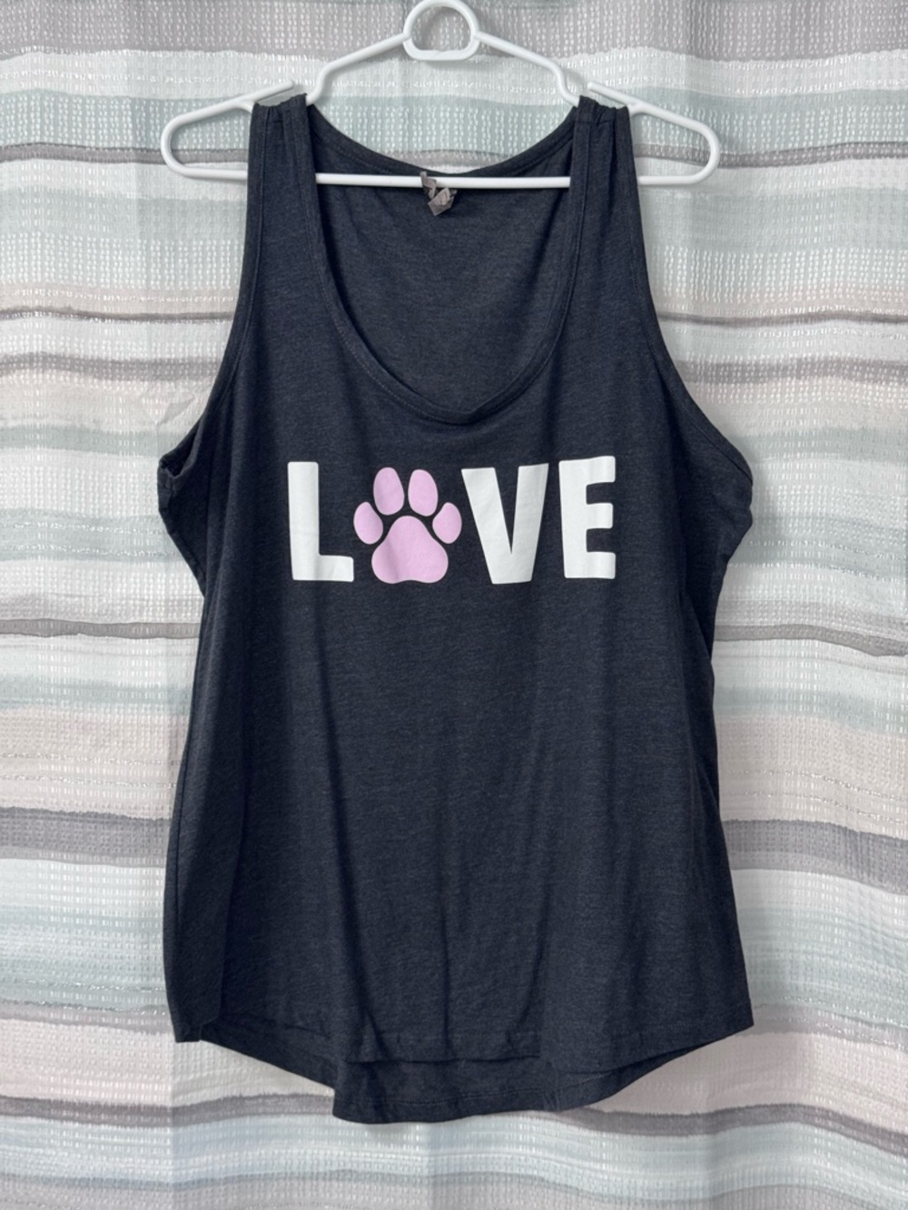 Insight Black Tank Top with Pink Paw "LOVE" Graphic 1 plus